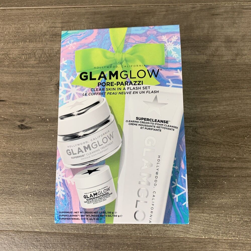 Glam Glow Pore Parazzi Clear Skin In a Flash Set Mask Cleanser $97 MSRP 3 In 1 - Picture 4 of 10